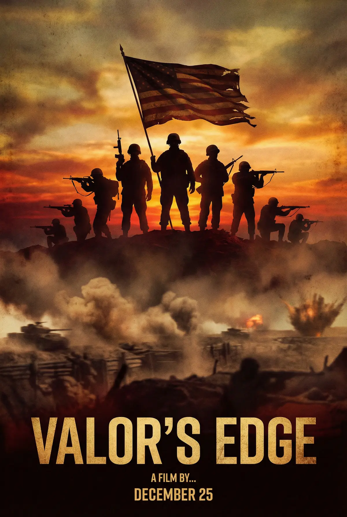 韩国伦理 出品战争史诗片《铁血意志》电影海报